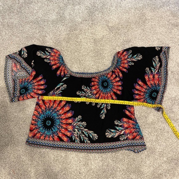 Free Market by Flying Tomato Size Medium Boho Tie-Die style Blouse Pre-Owned - Picture 4 of 5